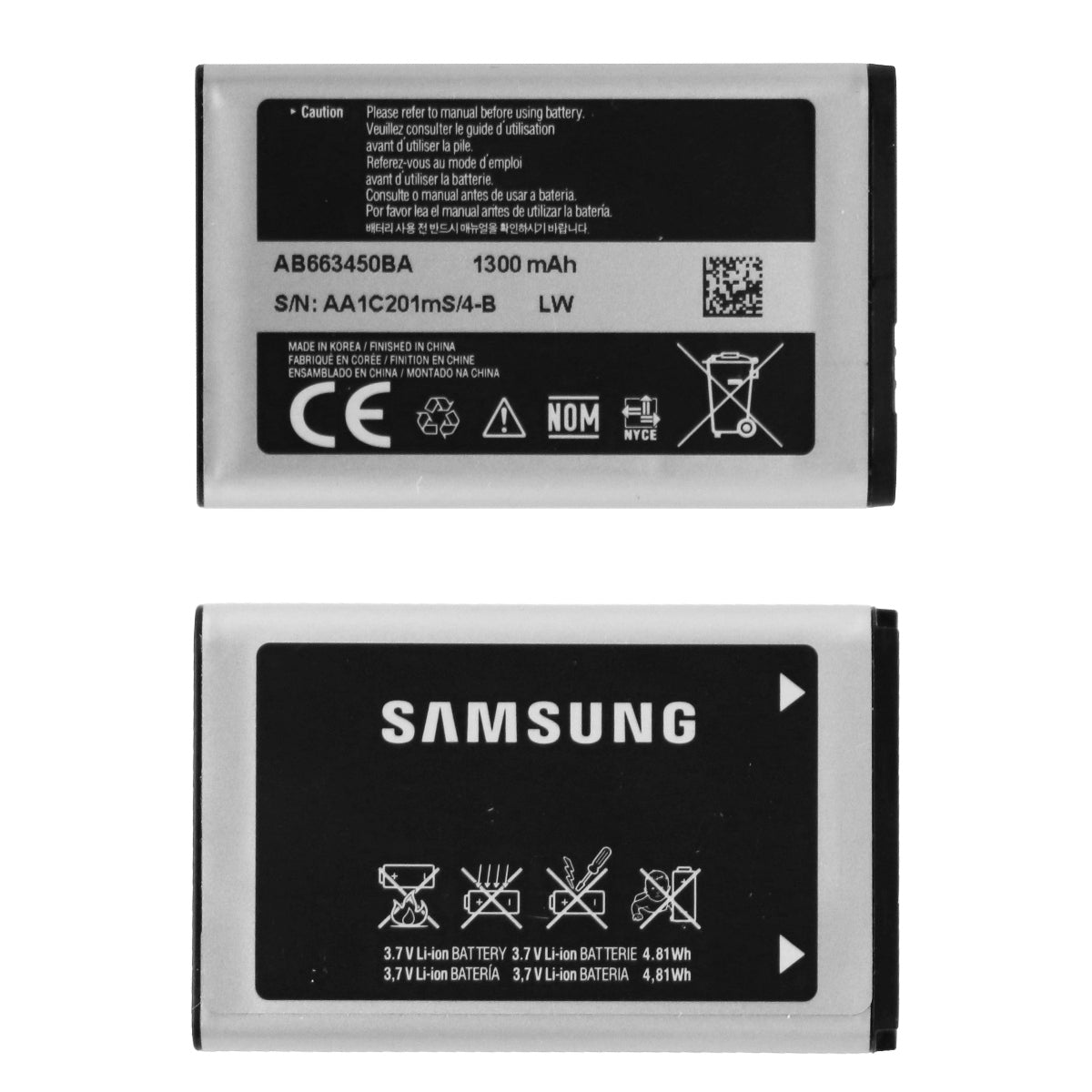 OEM Samsung AB663450BA 1300 mAh Replacement Battery for Samsung A847